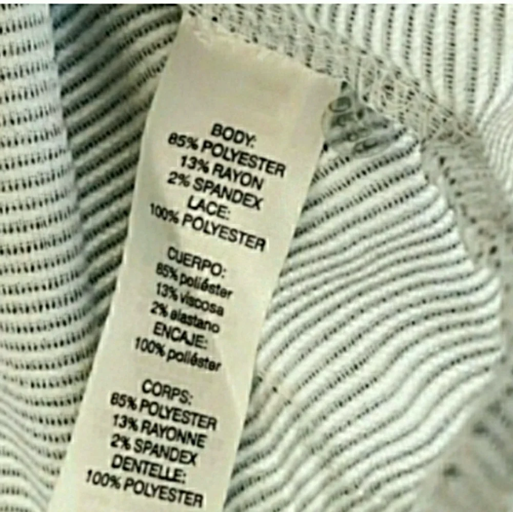 Chico's Top French Pinstripe Lantern Sleeve Blue White Stretch MED π¦RETAIL $89- - Picture 7 of 11